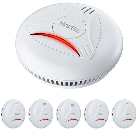 Smoke Alarms, 10-Year Battery Fire Alarm Smoke Detector Smart silence, Conforms to BS EN14604: 2005, Resistant to Nuisance Alarms (5-PACK)