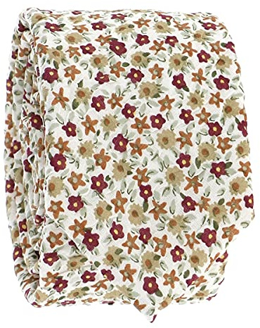 Cravate Liberty Bordeaux - Cravate Homme Bordeaux et Orange Fleurie - Coupe Slim Moderne - Mariage champetre à Fleurs - Cérémonie thème Floral