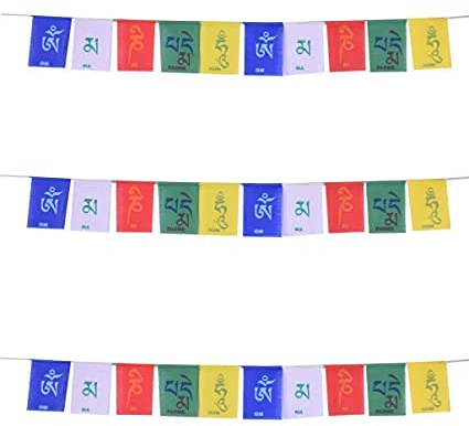 SEJAL SPECIAL Tibetan Buddhist Prayer Flag, Laddakh Prayer Flags, Prayer Flags for Motorbike, Car, Cycle, Home (75cm each Pack of 3 )