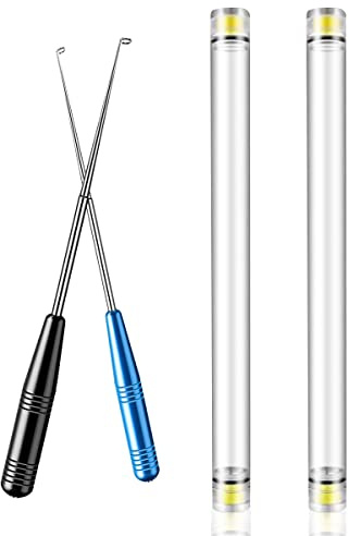 2PCS Outil d'extraction d'hameçon de poisson, dispositif d'extraction rapide d'hameçon de pêche, pour eau douce et salée accessoires de pêche avec tube de stockage