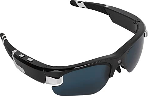 Bewinner Occhiali da Sole per Videocamera, Occhiali Intelligenti Occhiali da Sole da Ciclismo Registrazione 1080P 30FPS HD, Durata della Batteria AntiGraffio Comodo Espandibile a 256 GB con
