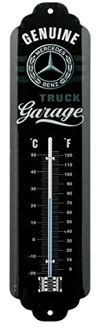 Nostalgic-Art Retro Thermometer, 7 x 28 cm, Daimler Truck – Garage – Geschenk-Idee für Trucker, Original Lizenzprodukt (OLP), aus Metall, Vintage Design