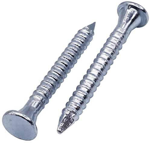 SKIR'CO (30 pcs) Steel 4.0 x 40 mm Annular Ring Shank Nails, Zinc Plated Steel Nails