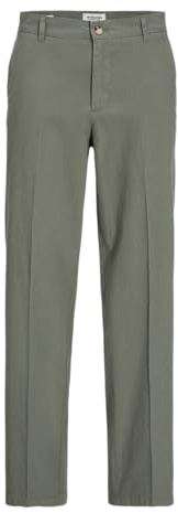 JPSTKARL JJPIERRE Linen Blend Chino, Verde ágave., 33W x 36L