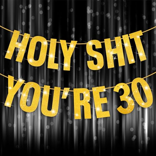 Grevosea 30 geburtstag mann deko Happy Birthday Geburtstagsbanner 30 geburtstag deko 30.Lustige Banner Partyzubehör zum 30. Geburtstag für Geburtstagsfeier Deko für Männer und Damen