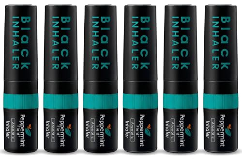 Peppermint Field Black - Powerful Herbal Inhaler - 6 Pack