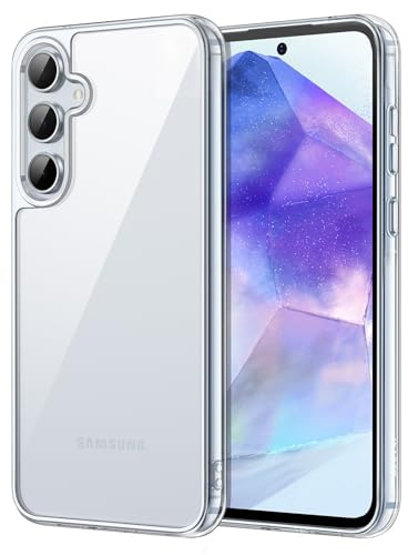 JETech Hülle für Samsung Galaxy A55, Anti-Vergilbung, Durchsichtig | Stoßschutz, Kratzfeste Harte PC-Rückseite, Robuster Transparenter TPU-Rahmen