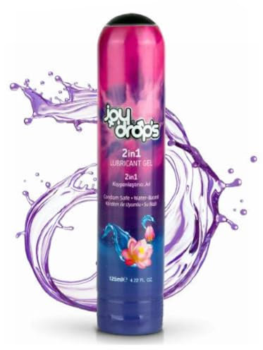 JOY DROPS 2 in 1 Gleitgel Gel Wasserbasis, Massageöl Intim Geeignet für Männer Frauen, Lubricant Gel für Analverkehr, Spielzeug Kondom Kompatibel, Langanhaltend, Nicht Klebend, pH-Wert, 125 Ml