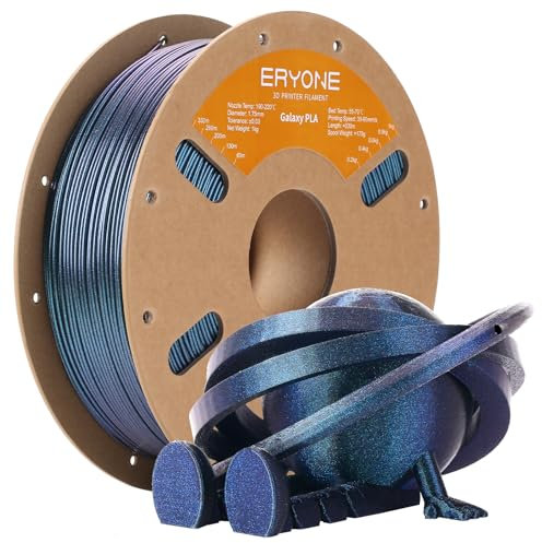ERYONE Glitter PLA Filament for 3D Printer, 1.75mm +/-0.03mm, 1kg(2.2LBS)/Spool, Sirius Nebula (Blue)