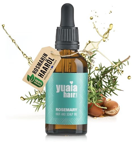 Yuaia Haircare Olio di rosmarino per capelli - Accelera la crescita dei capelli - Olio capelli e cuoio capelluto al rosmarino per capelli puro al 100% | Dermatologicamente testato