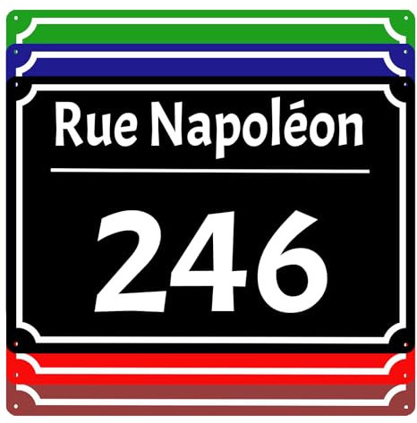 Numero de maison exterieur, grande plaque de porte en métal aluminium, plaque de rue avec numéro de maison, 15 x 20 cm/20 x 30 cm/30 x 40 cm, bleu noir