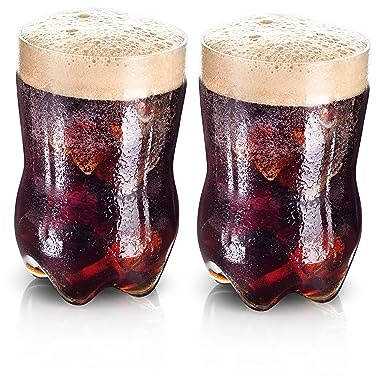 BARGRIN 2 x Fernet-glas på 750 ml, fernet-flaska i slipat glas, fernet-glas