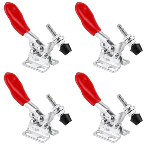 4 Pezzi Toggle Morsetto, Morsetto a Ginocchiera Orizzontale Chiusura a Tensione Morsetto a Ginocchiera Orizzontale per Saldatura/Macchinari/Carpenteria