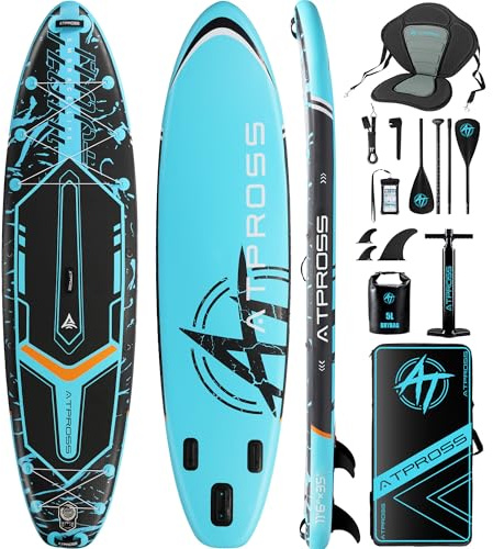 Tabla Paddle Surf Hinchable Inflable Extra Grande para Adultos, con Capacidad para 204,1 kg. con Kit de Accesorios Mochila. Kayak Inflable, Antideslizante, Ideal para Yoga,