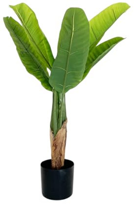 Acomoda Textil – Planta Artificial Decorativa con Macetero Elegante para Hogar, Jardín, Comercio y Oficina. Planta Sintética Resistente para Interior y Exterior Sin Cuidados. (Platanero, 100 cm)