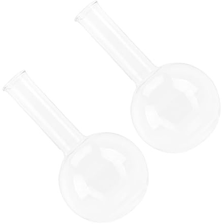 VALICLUD 2 Pièces Flacon à Fond Rond En Verre Fioles De Chimie Pour Expériences Scientifiques Léger Pour Étudiants Et Centres De Recherche