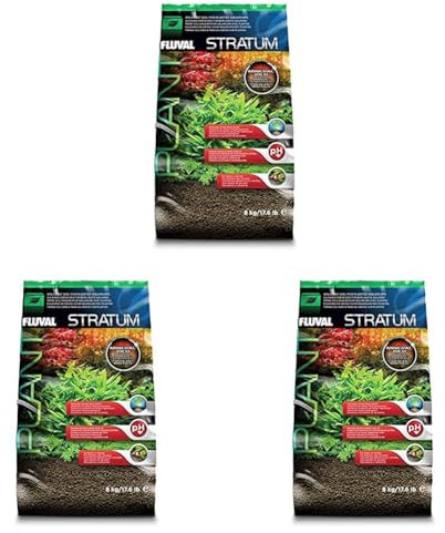 Fluval Plant and Shrimp Stratum Aquarium Planting Substrate, Brown, 8 kg (Pack of 3)