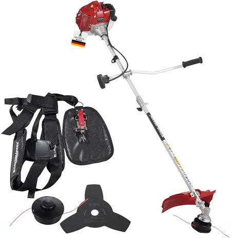 Stahlmann Freischneider Benzin MS520 – Motorsense Benzin mit kraftvollem 3PS Motor, 42cm Schnittbreite, 52ccm 2-Takt – Rasenkantenschneider und Rasentrimmer mit Tragegurt