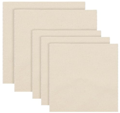 Jortmrd 5 Pezzi Tufting Cloth, Panno Monaci, Tessuto di Cotone Lavabile per il ricamo a mano fai da te, Pistola Tufting Tappeto (30x30cm e 45x45cm)