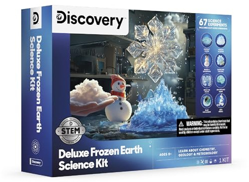 Discovery™ Frozen Earth Science Kit – 67 Experiments STEM Chemistry Lab for Kids| Grow Crystals, Make Snow & Slime, Ice Explosions & More| Educational Learning Activity Toy| DIY STEM Set Gift| Ages 8+