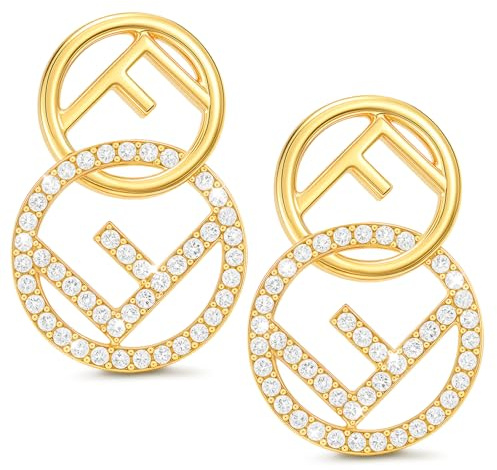 ZHUOMOT F Ohrringe Gold Hypoallergene Goldene Ohrringe Damen, Buchstabe F Geometrische Silber 925 Vergoldete Damenohrringe, Dupes Schmuck Geschenke für Frauen Geschenke Für Mama