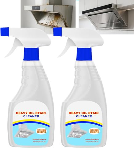 Heavy Oil Stain Cleaner Kitchen, Clean Up Kitchen Oil Stain and Grease, Heavy-Duty Kitchens Foaming Degreaser, Glass Top Stoves & Tough Oils Stains, Multi-purpose Foam Cleaner for Range Hoods (2pcs)