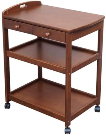 Carrello da cucina a 2 ripiani con cassetti per risparmiare spazio in casa, ufficio e hotel, carrello versatile per una facile mobilità e una conservazione efficiente