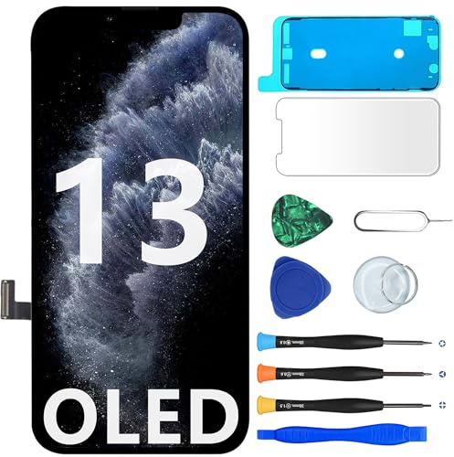 MP+ Écran OLED de remplacement pour iPhone 13, [Face ID] Écran Retina 3D Touch Digitizer Assemblée avec kit d'outils de réparation et adhésif étanche