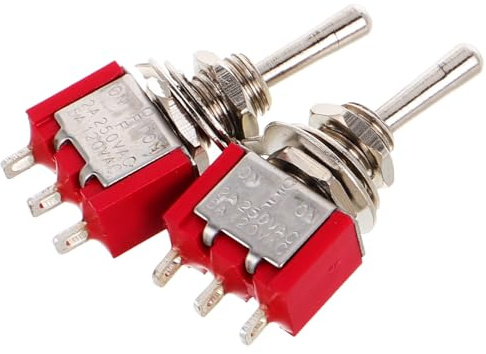 SOESFOUFU Interrupteur à Bascule Mini 2 Positions 3 Broches Boîtier Inoxydable et Bornes en Cuivre pour Tableau de Bord de Voiture et Applications Électroniques