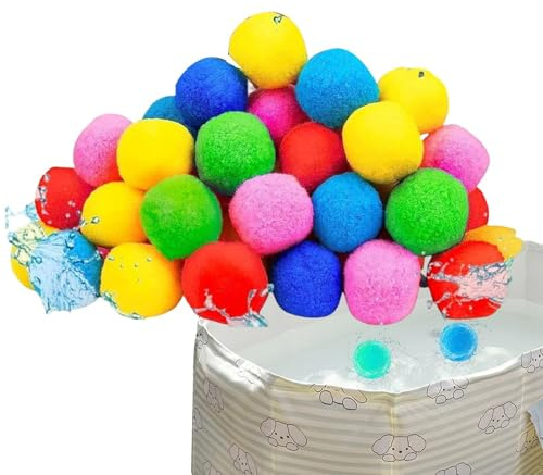 Laimejia Splashing Ball | Reusable Colorful Refillable Absorbent Toys,Summer Beach Balls | for Outdoor Pool Beach Sea Lake Pond Yard Garden Summer Kids Children