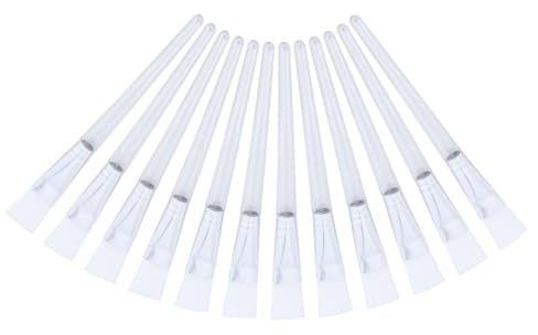 TOVINANNA 12 Unidades Brocha para Mascarilla Facial Varilla de Cristal Transparente y Cerdas de Nylon para Aplicación Cómoda y Cobertura Excepcional en Uso Profesional Casa