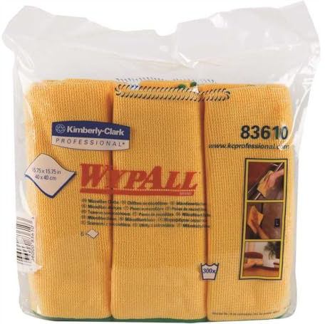 Chiffons en microfibres WypAll 8394 - 1 paquet de 6 chiffons, jaunes