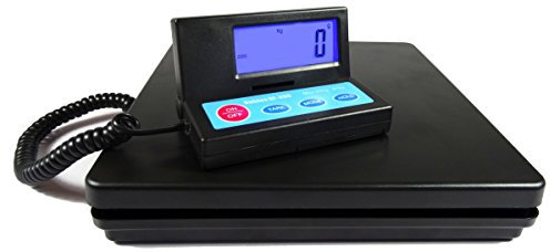 Nohlex Paketwaage 50kg/2g. Robuste Plattformwaage/Briefwaage inkl. Netzteil. Abnehmbares beleuchtetes Display