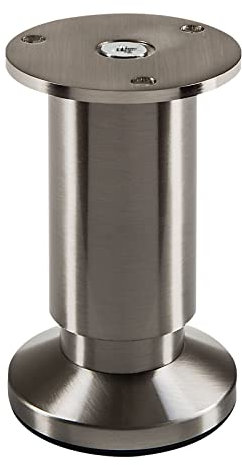 SOTECH Möbelfuß Terra Höhe 100 mm Edelstahloptik gebürstet Schrankbein höhenverstellbar bis max. 15 mm, belastbar bis 250 kg