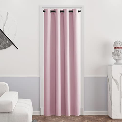 PONY DANCE Cortinas Infantiles Niña Opaca 1 Pieza Cortina Termica Aislante Frio y Calor para Ventana de Puerta Salon Dormitorio, 140x240 CM (Ancho x Alto), Rosa Claro