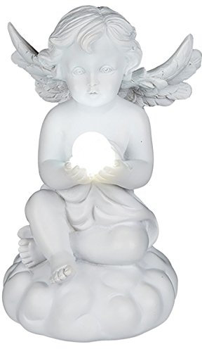 Out of the blue Angelo seduto in poliresina con sfera bianca LED