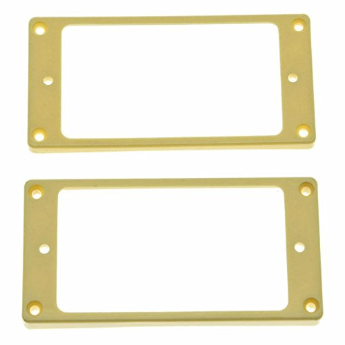 Dopro Set mit 2 Kunststoff-Humbucker-Tonabnehmerringen, gebogener Boden, 3 x 5 für Hals und 7 x 9 für Brücken-Tonabnehmer, cremefarben