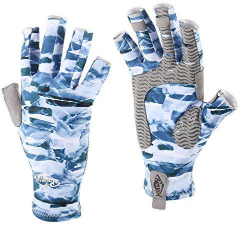 Palmyth UV Protection Fishing Fingerless Gloves UPF50+ Sun Gloves Men Women for Kayaking, Hiking, Paddling, Driving, Canoeing, Rowing (Mountain Sky, Medium)