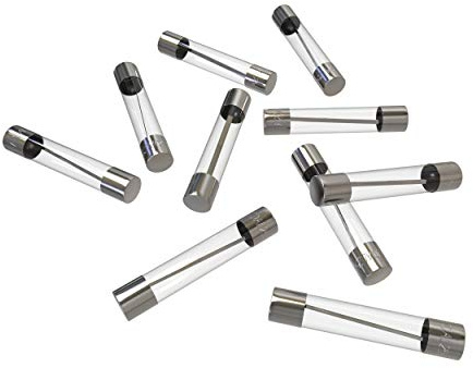 AUPROTEC Glassicherung 6,35x32mm Feinsicherung 20A, 10 Stück | Flinke Kfz-Sicherung, Schmelzsicherung, Geräteschutz, 32V, Glas, vernickelte Kontakte