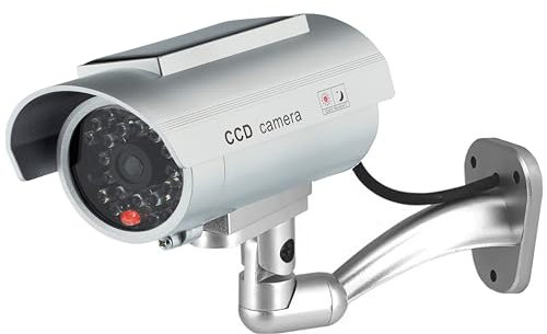 Cámara Falsa Solar Falsa con Objetivo con luz Intermitente Impermeable para Interior y Exterior