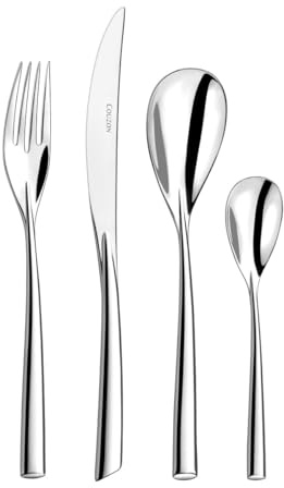 COUZON - Ménagère 24 couverts de table pour 6 personnes - Distingo - Acier inoxydable 18/10, Finition Miroir, Epaisseur Forgée - Inox