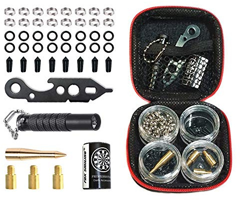 Fox SMILING Dart verktygssats, 145 st, med stål gummi O-ring, stensparpener dart reparationstillbehör set flygskydd och vikt tillägg av ett gram, liten förpackning lätt att bära (145 stycken)