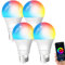 ANTELA Ampoule Connectée Wifi E27 LED Multicouleurs RGB + CCT 2700K-6500K, Compatible Avec Alexa/Google Home, Ampoule Intelligente Pas Besoin de Hub, 4 PCS