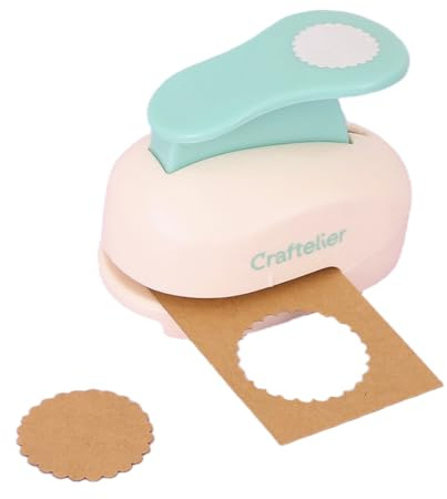 Craftelier - Scalloped Circle Punch 1.5 (3.81 cm) Diameter for Paper and Cardstock, Ideal for Scrapbooking and Crafts, Size 9 x 4.5 x 6 cm