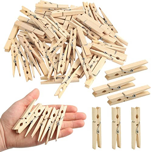 KIMOBER Mollette grandi da 7,2 cm, robuste mollette in legno naturale per appendere foto, lavori con la carta, 50 pezzi