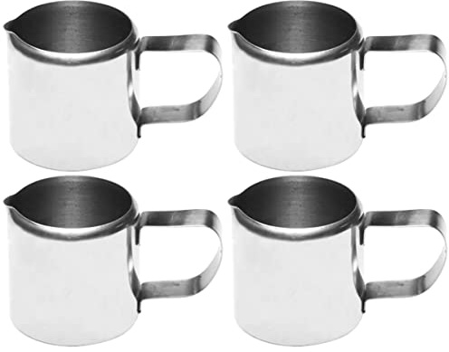 2pièces Mini Pichet À Lait Acier Inoxydable Récipient Multifonctionnel Pour Sauce Et Café Contenance Pour Restaurants Et Cafés