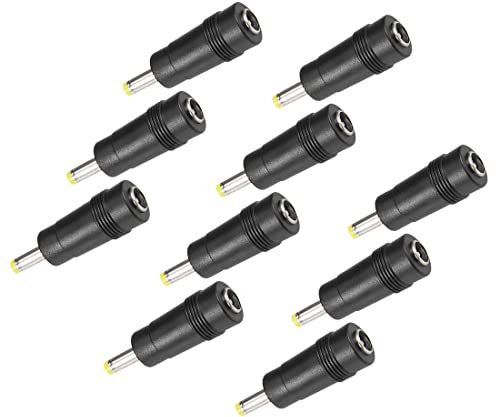 PATIKIL 10pz DC Alimentazione 5,5x2,1mm Femmina Jack a 4,0x1,7mm Maschio | Adattatore Barilotto Connettore, Connettore