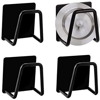 ZHjuju Soporte de Esponja Autoadhesivo,4 Piezas Cocina Porta Esponja Ganchos Adhesivos Autoadhesivo de Acero Inoxidable Porta Esponja para Paño de Cocina Tapa De La Olla Cepillo