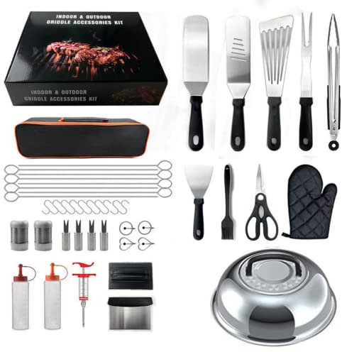 ZWEBY 45Pcs Grill Zubehör BBQ Werkzeug Set,Heavy Edelstahl Grill Utensilien Set für Männer Papa Frauen mit Aufbewahrungstasche für Outdoor Camping Tailgating für perfekte Grill Utensil Geschenk