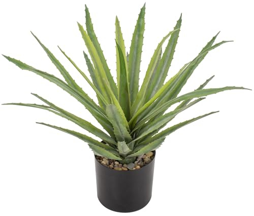 Briful 35cm Artificial Agave Plants in Pot Frosted Green Succulent Plant Artificial, Aloe Vera Fake Plants Artificial Plants Indoor for Home Bathroom Decor